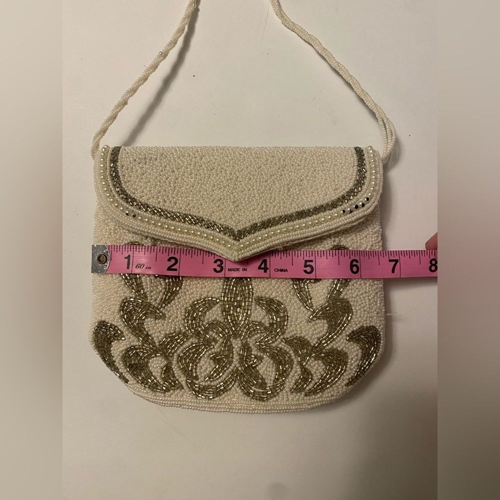Vintage Inge Christopher White Beaded Purse - Picture 8 of 9